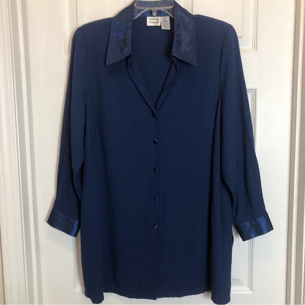 Candlelight & Champagne Vintage Blouse with Shoulder Pads. Size 18WP